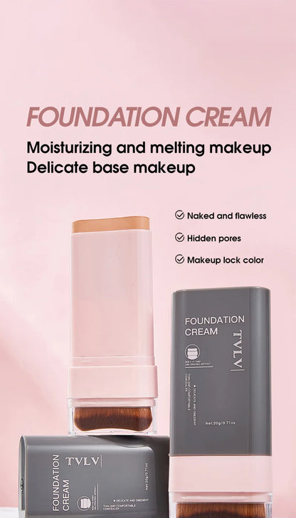 TVLV Concealing Foundation Stick - Waterproof Cream Foundation with Brush