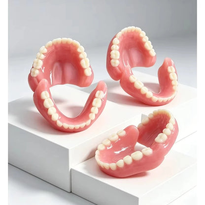 Comfort-Fit Silicone Denture Set for Men & Women - Natural Looking Full Teeth Replacement