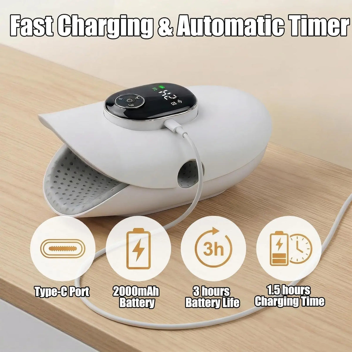 Electric Hand Massager with Finger Stretching & Heat Therapy