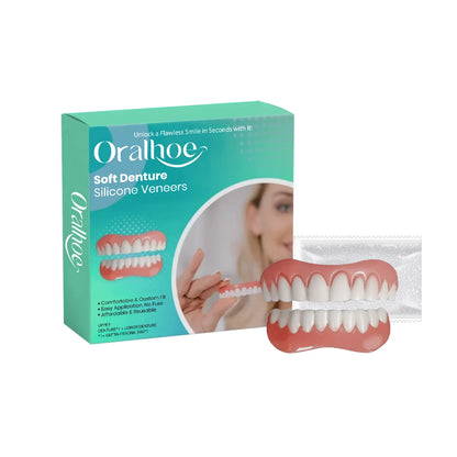 Silicone Temporary Dentures - Comfortable Snap-On Smile & Teeth Repair Kit