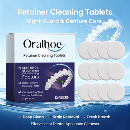 Denture & Retainer Cleaning Tablets - Deep Cleansing Effervescent Dental Care