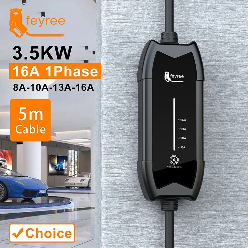 Portable EV Charger Type 1 & 2 - 3.5KW Adjustable Electric Car Charging Cable - 1