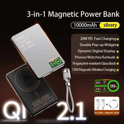 Magnetic Wireless Power Bank 5000mAh/10000mAh for iPhone 16-12 & Watch