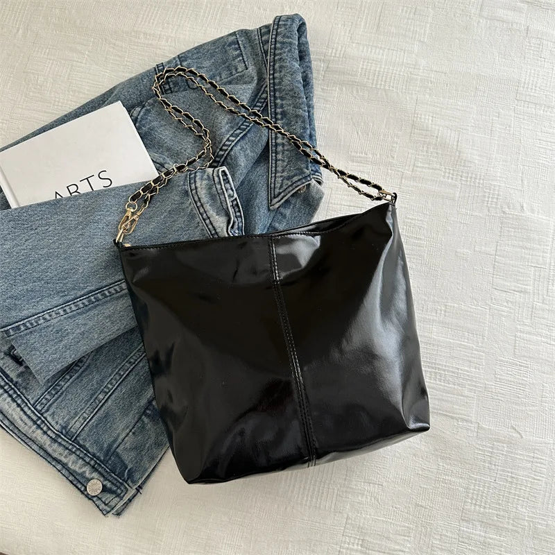 Luxury Glossy Shoulder Tote
