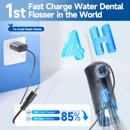 Portable Rechargeable Oral Irrigator - 300ml Water Flosser with 3 Cleaning Modes