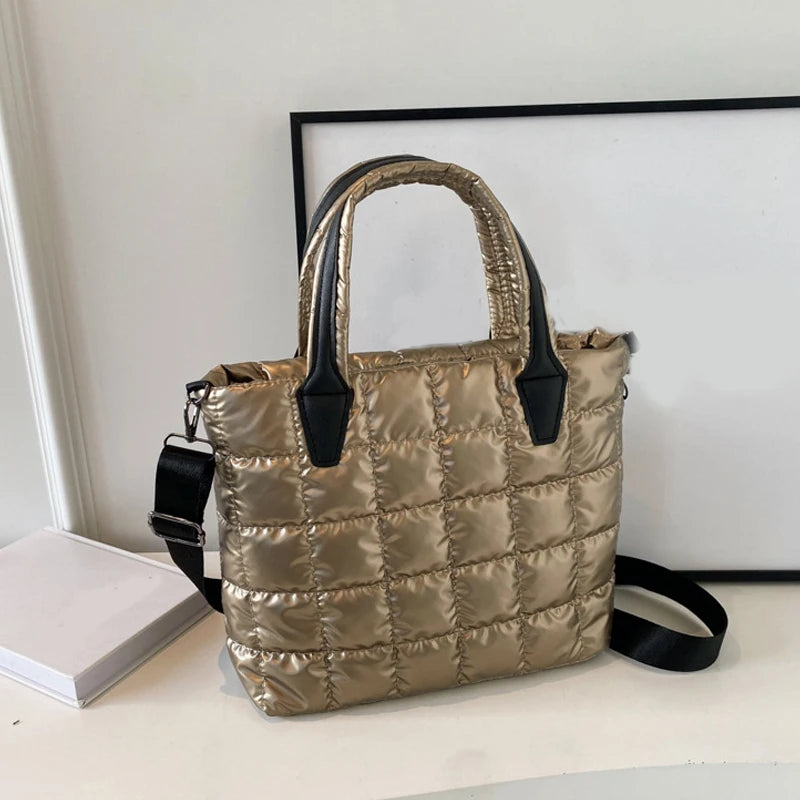 Luxury Quilted Puffy Tote Bag