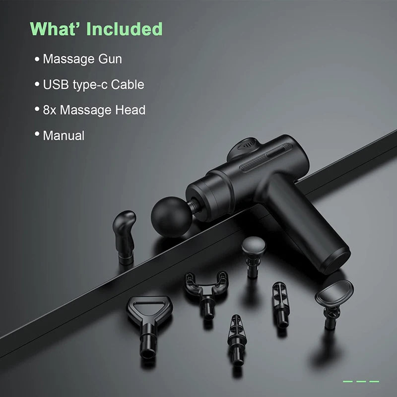 8-Head Deep Tissue Muscle Massage Gun for Pain Relief