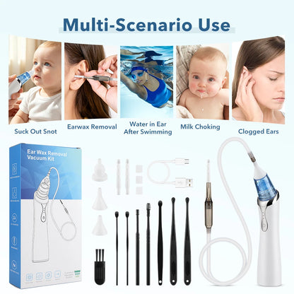 Electric Baby Nasal Aspirator & Ear Wax Removal Vacuum Cleaner Kit
