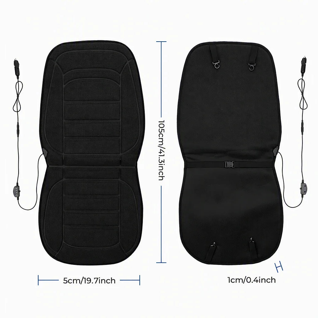 Heated Car Seat Cover - Thermal Lambswool Cushion Warmer for Winter Driving