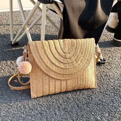 Luxury Woven Straw Beach Clutch