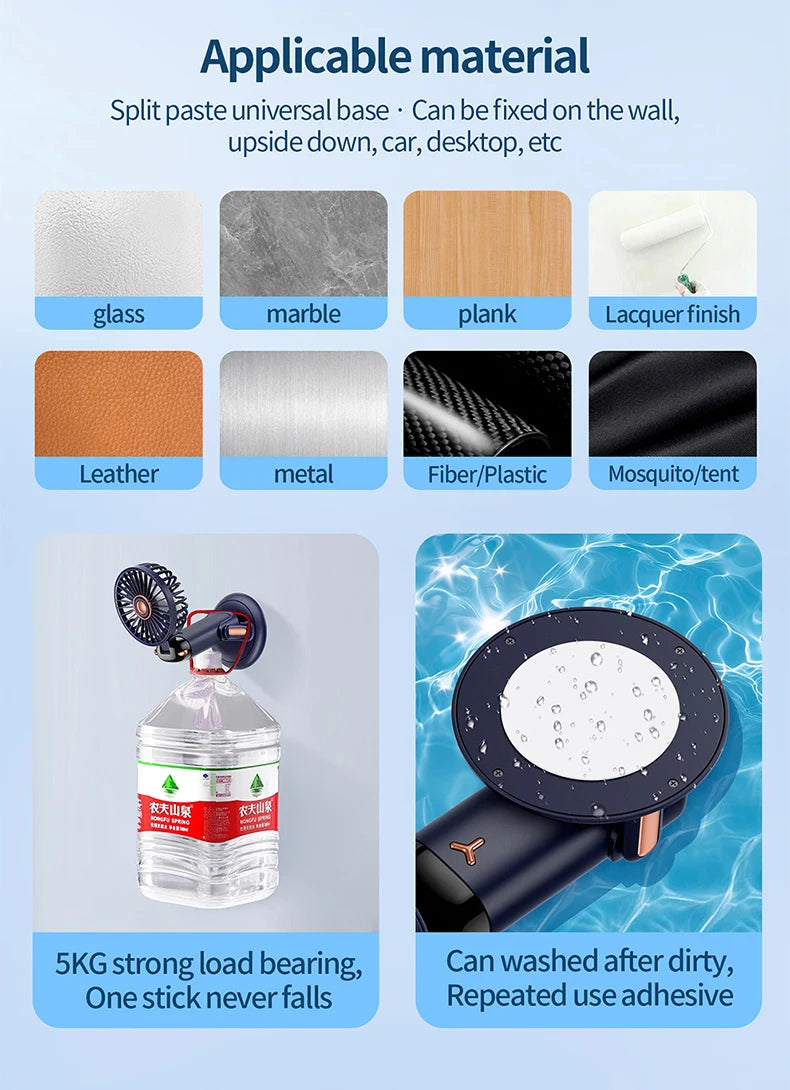 Portable 5-Speed Handheld & Neck Fan with Phone Stand & LED Display