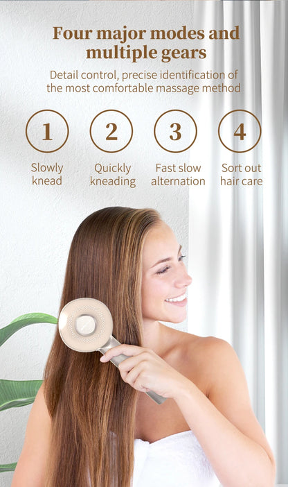 4-in-1 Electric Scalp Massager & Hair Growth Serum Applicator Brush