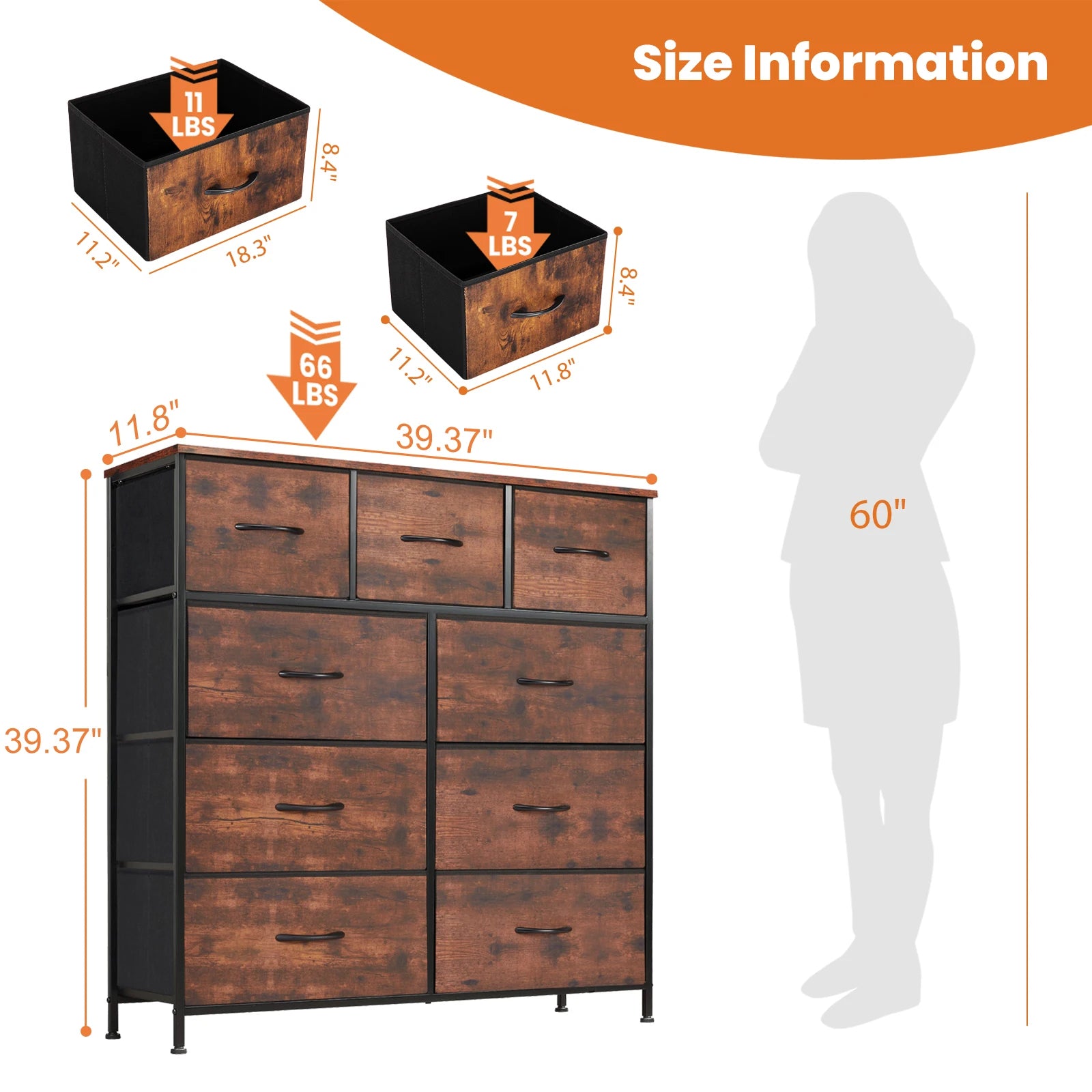 9-Drawer Fabric Dresser Storage Organizer for Bedroom & Nursery - 4