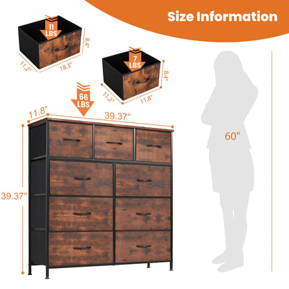 9-Drawer Fabric Dresser Storage Organizer for Bedroom & Nursery