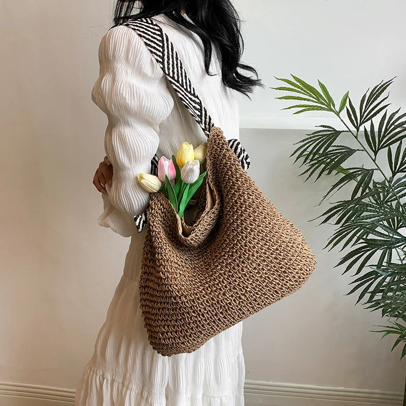 Luxury Woven Straw Beach Tote