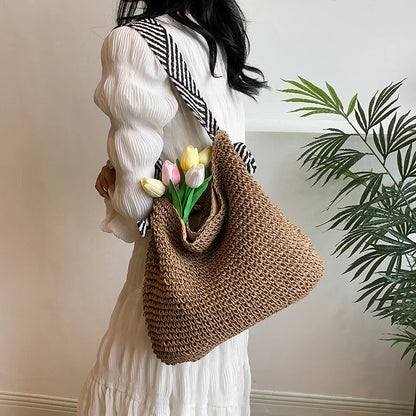 Luxury Woven Straw Beach Tote