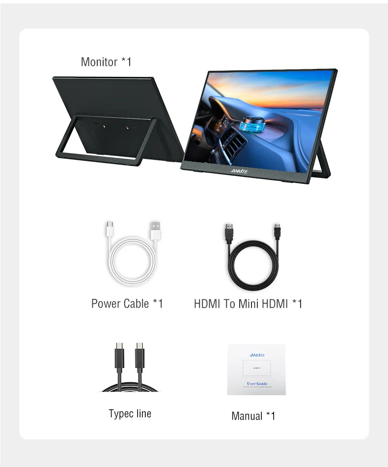 16-Inch Portable 1200P HDR Monitor - Touch/Non-Touch IPS Gaming Display - 21