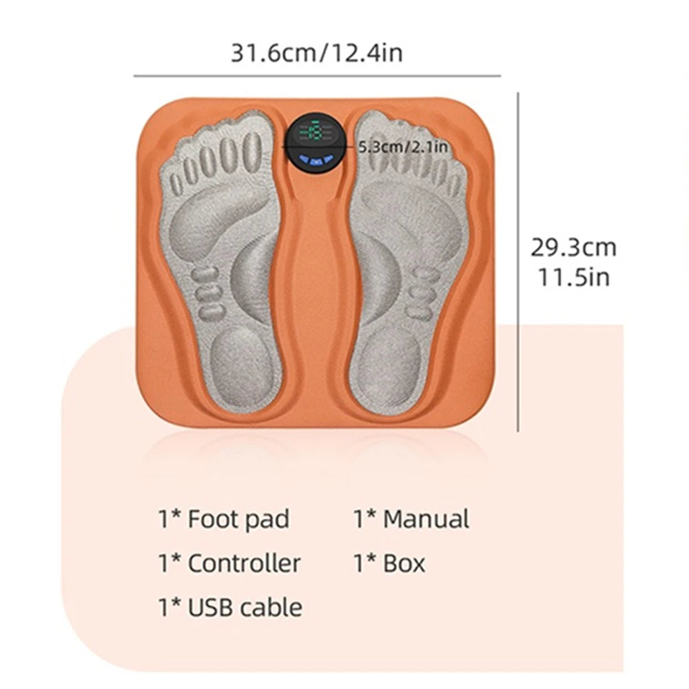 Smart EMS Electric Foot Massager Pad for Circulation & Muscle Relief - 12
