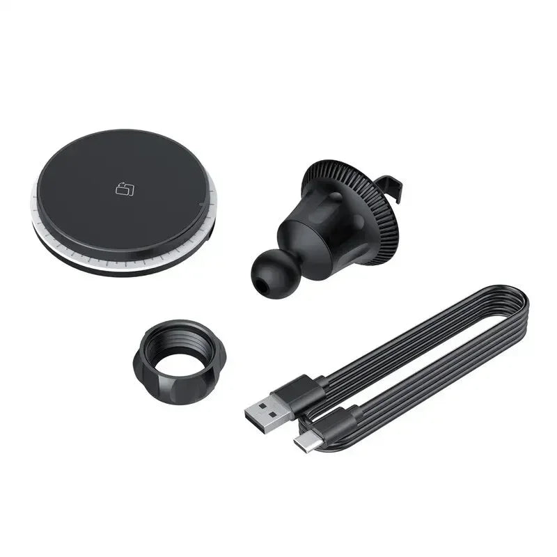 Magnetic Wireless Car Charger for iPhone 15/14/13/12 with RGB LED Light - 18