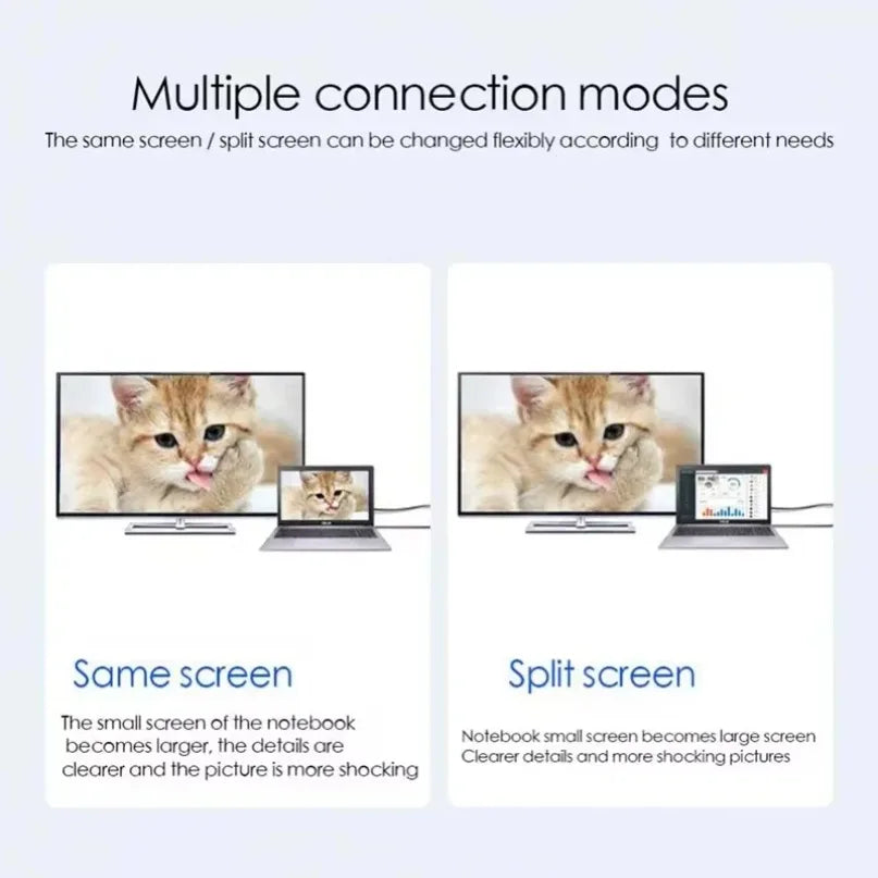 4K USB-C to HDMI Adapter Cable for Laptop, Phone & Tablet Screen Mirroring