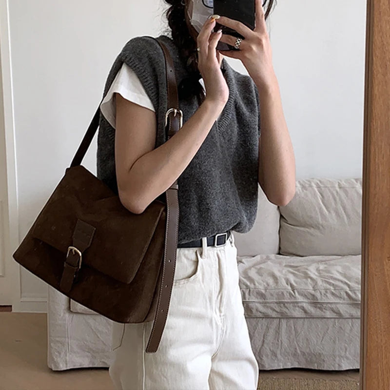 Luxury Matte Leather Tote Bag