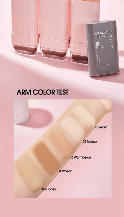 TVLV Concealing Foundation Stick - Waterproof Cream Foundation with Brush