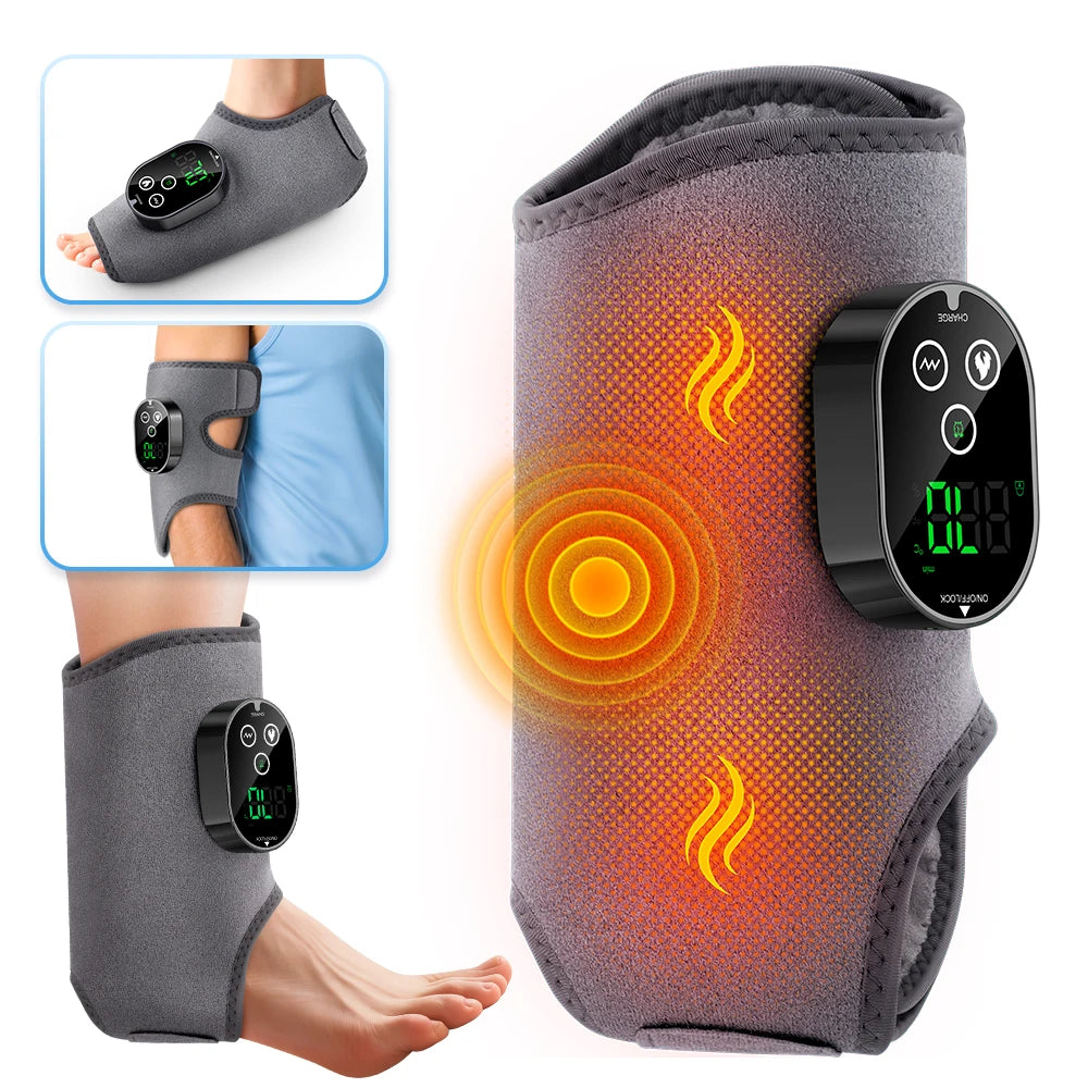 Electric Ankle & Calf Vibration Massager with Heat Therapy for Pain Relief - 17
