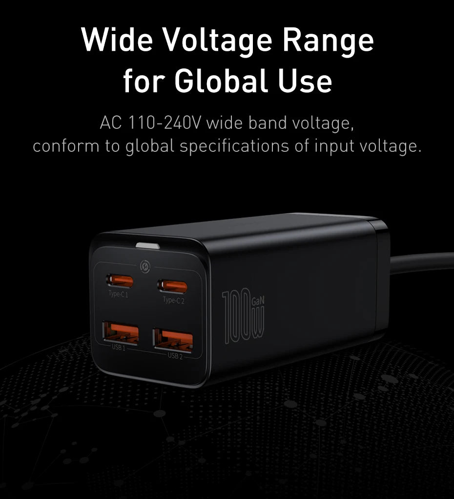 100W/65W GaN Desktop Fast Charger - 4-in-1 Universal Power Station - 24