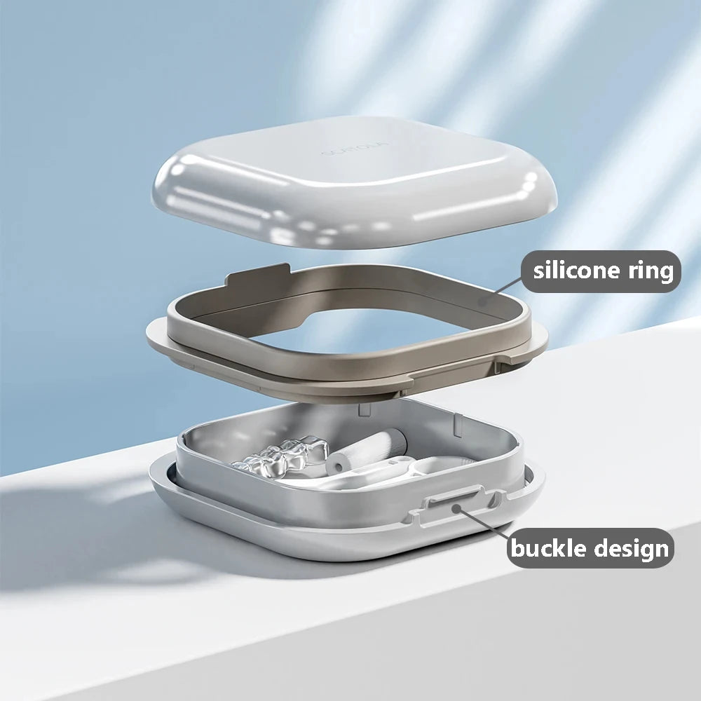 Portable Orthodontic Retainer Case with Secure Seal for Dentures and Mouth Guards - 1