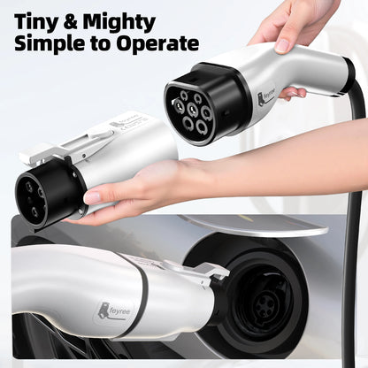 EV Charger Adapter Type 2 to Type 1 - 32A 7KW Fast Charging Connector