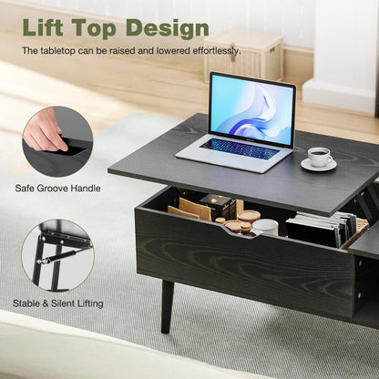 Modern Lift-Top Coffee Table with Hidden Storage & Adjustable Desk