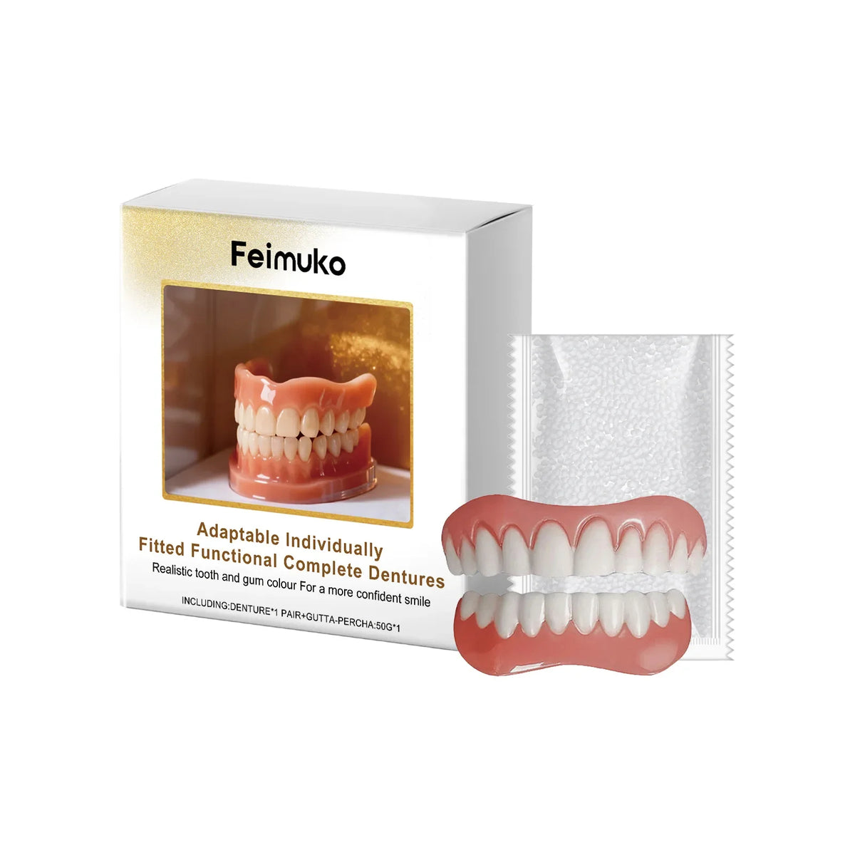 Comfort Fit Silicone Denture Set for Instant Smile Transformation