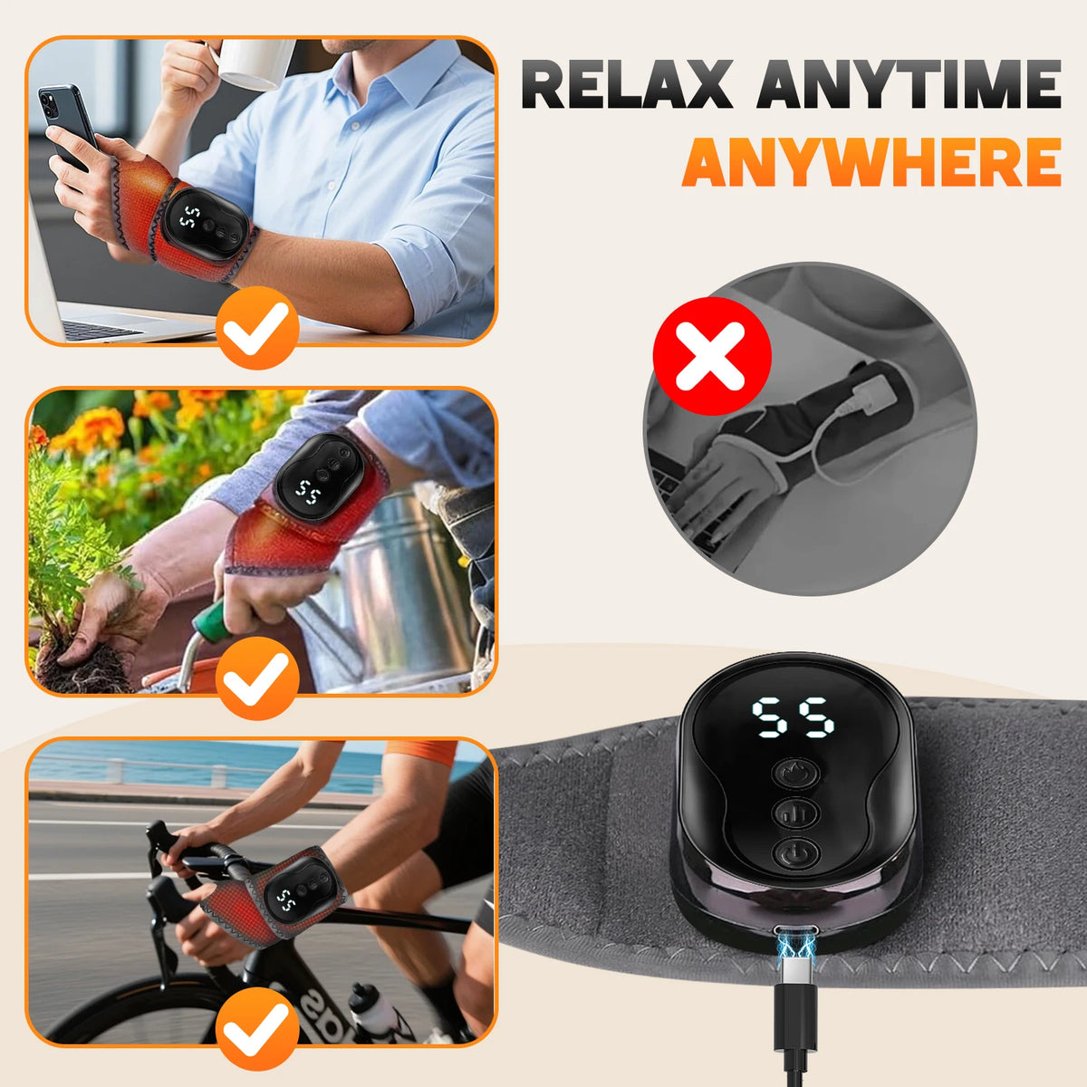 Vibration Ankle & Wrist Massager Wrap for Joint Pain Relief & Muscle Recovery