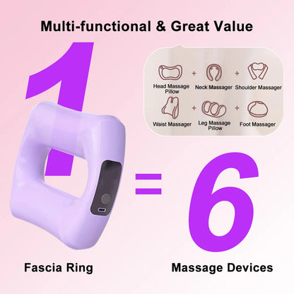 Electric Fascia Ring Wearable Vibration Massager for Waist Belly & Deep Tissue Pain Relief