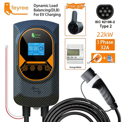 Type 2 Smart EV Wallbox Charger - 7.6kW/11kW/22kW with WiFi & App Control