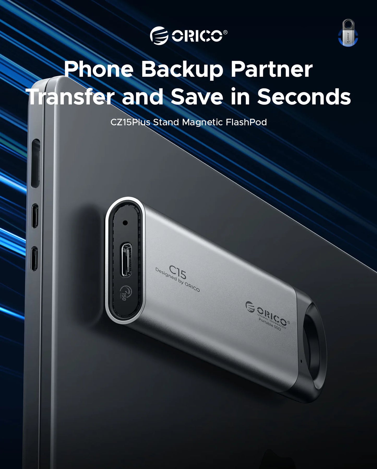 ORICO Portable External SSD - High-Speed 1TB Solid State Drive for Gaming