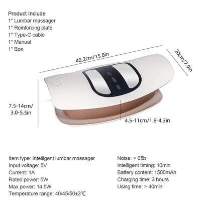 Electric Lumbar Traction Massager with Heat & Vibration