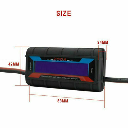 200A LCD Digital Watt Meter & Power Analyzer for RC Battery & Solar Systems