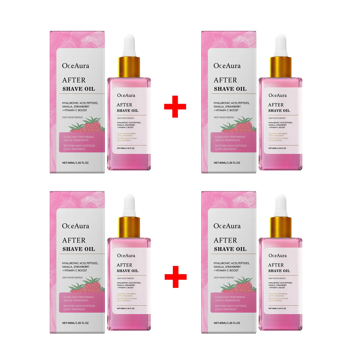 Strawberry Scented After Shave & Hair Removal Soothing Oil for Skin Hydration