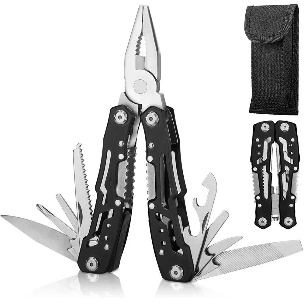 12-in-1 Compact Folding Multi-Tool Pocket Knife with Pliers & Screwdrivers - 1