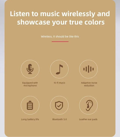 P47 Wireless Bluetooth 5.0 Foldable Stereo Gaming Headset