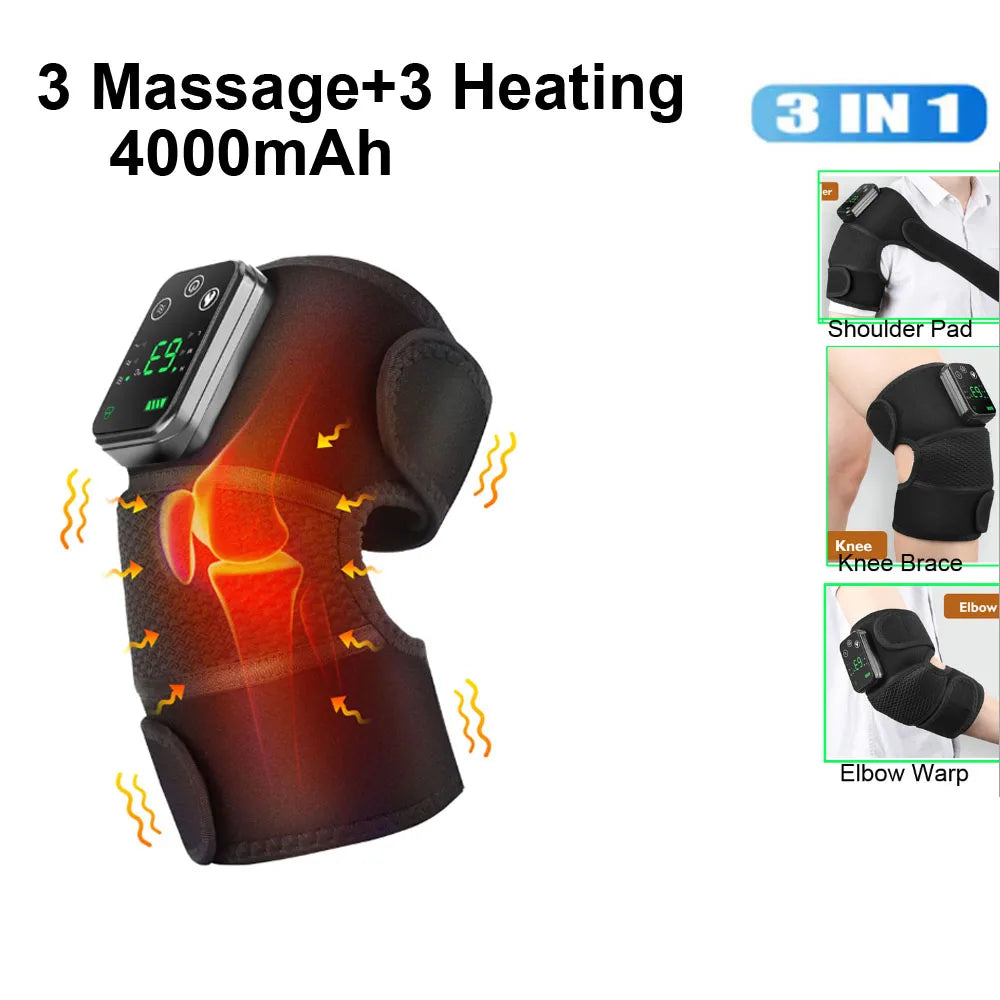 3-in-1 Heated Knee Shoulder Elbow Massager with Vibration
