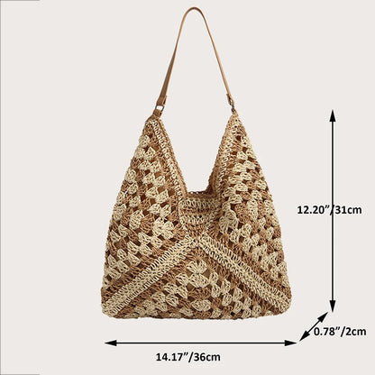 Luxury Woven Straw Beach Bag