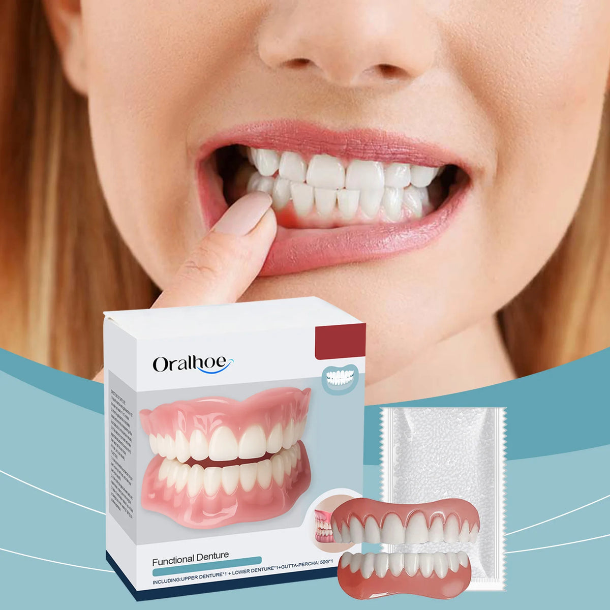 Silicone Dental Repair Kit - Removable Cosmetic Dentures for Natural Smile