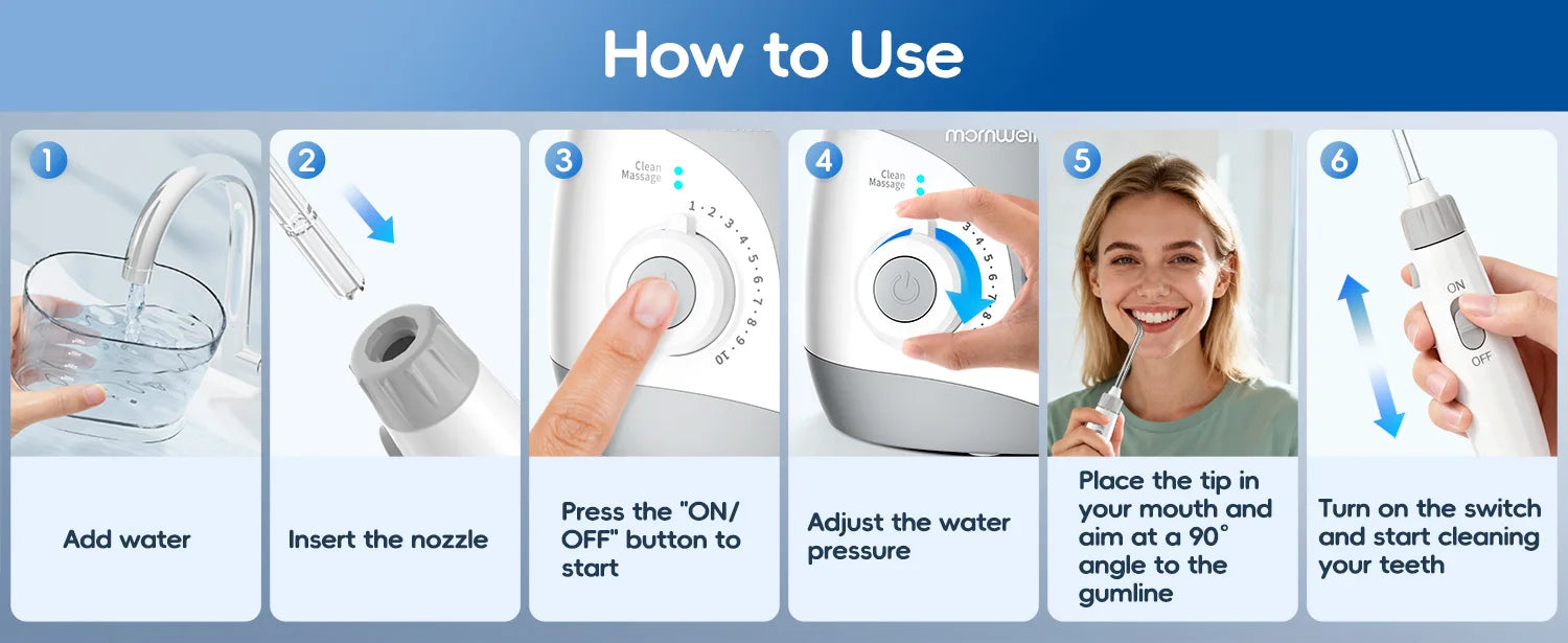 Professional Electric Oral Irrigator Water Flosser with 8 Nozzle Heads - 13