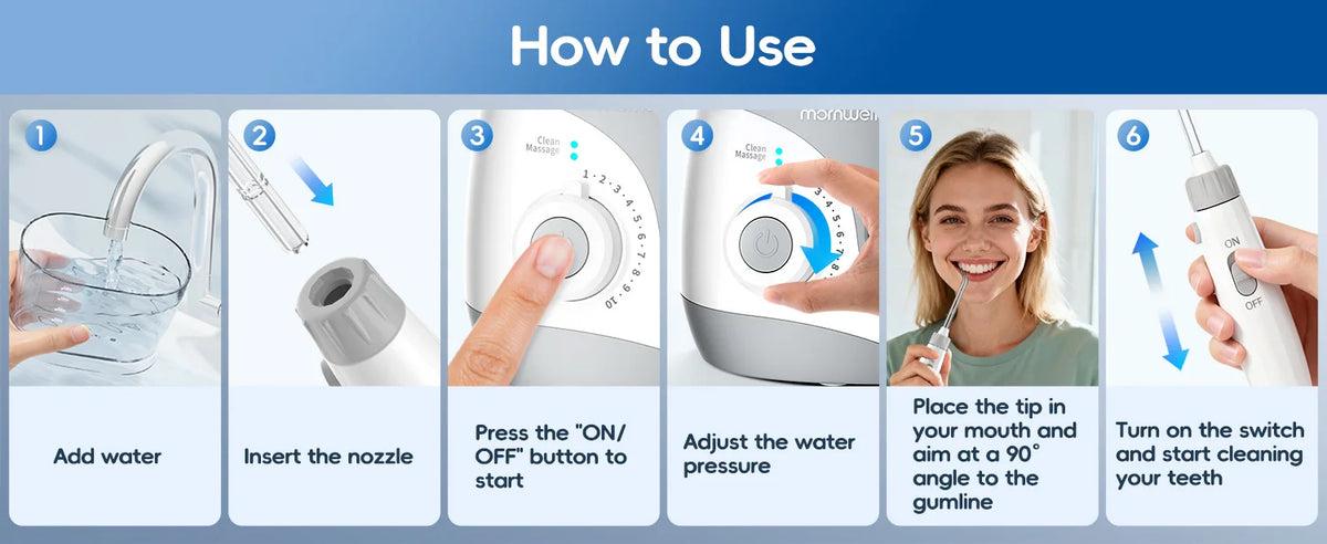 Professional Electric Oral Irrigator Water Flosser with 8 Nozzle Heads