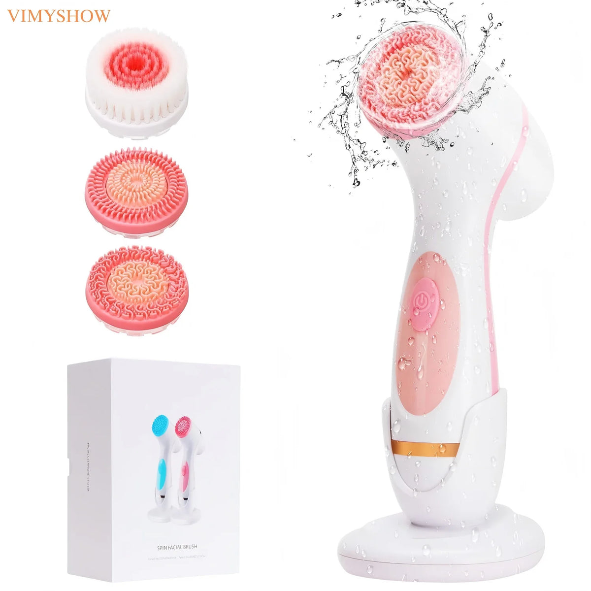 3-in-1 Waterproof Electric Facial Cleansing Brush & Exfoliating Face Massager