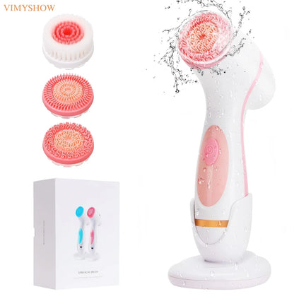 3-in-1 Waterproof Electric Facial Cleansing Brush & Exfoliating Face Massager