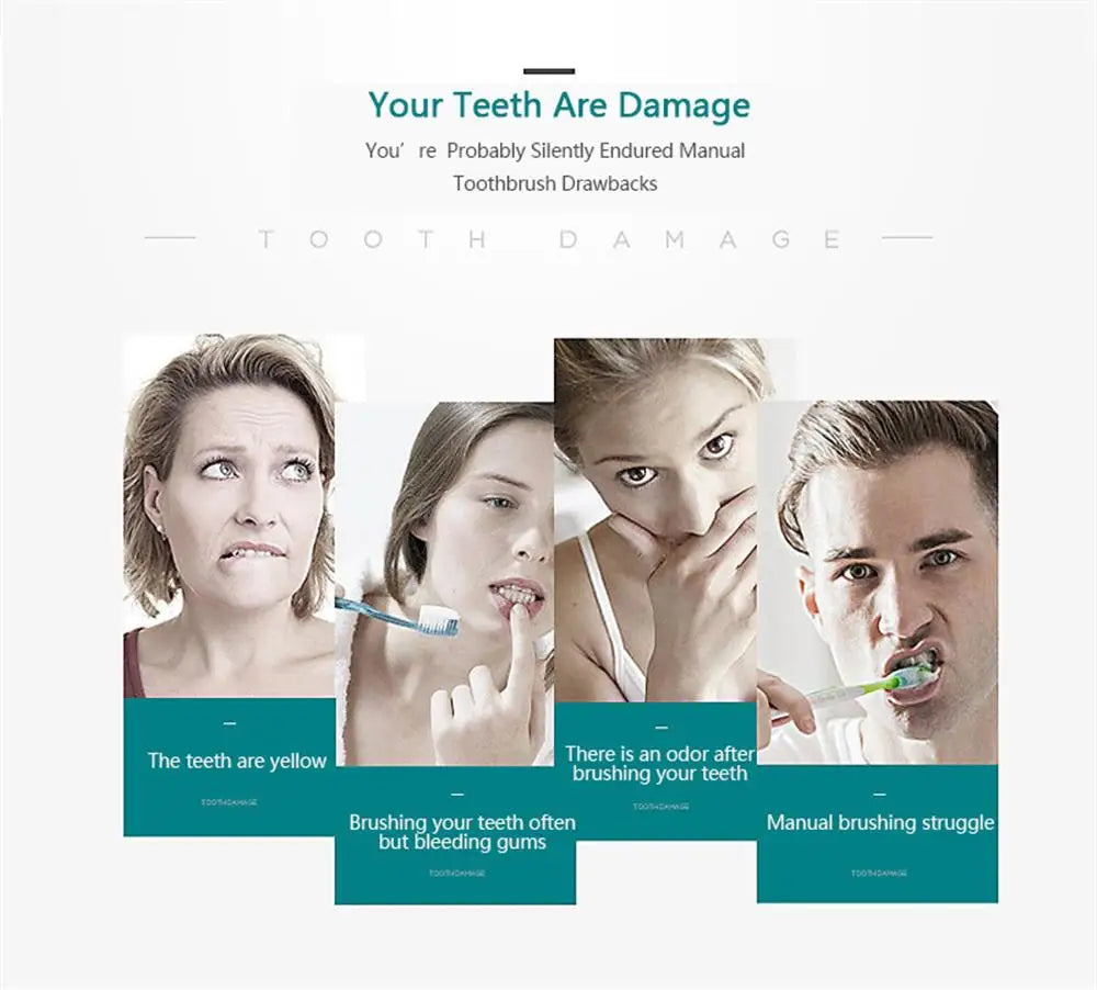 Rechargeable Electric Toothbrush for Adults IPX7 Waterproof 6 Modes