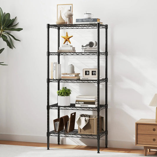 Heavy-Duty Adjustable Metal Wire Storage Shelving Rack - 3 to 5 Tier